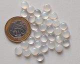 8mm White Moonstone Cabochon, Round Plain Calibrated Moonstone, Loose Moonstone