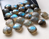 10mm Labradorite Cushion Cut Stones, Natural Labradorite Both Side Faceted