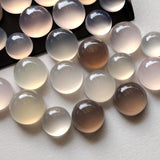 10-12mm Round Chalcedony Cabochons, Multi Color Plain Round Chalcedony Flat Back