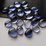 8-10mm Iolite Cabochons, Natural Plain Free Form Shape Iolite Flat Back Cabochon