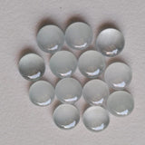 6mm Aquamarine Plain Round Cabochon, Milky Aquamarine Plain Flat Back Cabochon