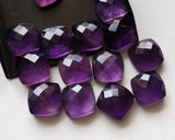 13-14mm Amethyst Square Checker Cut Flat Back Cabochon Amethyst Cushion Cabochon