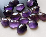 14-16mm Amethyst Rose Cut, Purple Fancy Shape Flat Back Rose Cut Faceted