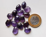 14-16mm Amethyst Rose Cut, Purple Fancy Shape Flat Back Rose Cut Faceted
