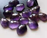 14-16mm Amethyst Rose Cut, Purple Fancy Shape Flat Back Rose Cut Faceted
