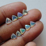 5mm Ethiopian Opal, Faceted Opal, Trillion Cut Stone, Faceted Opal For Jewelry