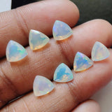 8mm Ethiopian Opal Trillion Cut Stone, Ethiopian Faceted Fire Opal Cabochon