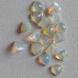 8mm Ethiopian Opal Trillion Cut Stone, Ethiopian Faceted Fire Opal Cabochon