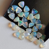 7mm Ethiopian Opal Trillion Cut Stone, Ethiopian Faceted Opal, 0.75CTW