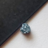 5.2mm Blue Rough Diamond Heart, Loose Flat Blue Heart Shape Diamond Cabochon