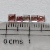 3mm Pink Tourmaline Princess Shape Cut Stones, Natural Faceted Pink Tourmaline