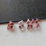 3mm Pink Tourmaline Princess Shape Cut Stones, Natural Faceted Pink Tourmaline