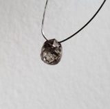 3.2x2.6mm Salt And Pepper Diamond Briolette Bead, 0.19Ct Salt And Pepper Faceted