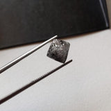 9x8.8mm Grey Diamond Octahedron, 1 Pc Natural Rough Raw Uncut Crystal Smooth
