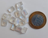 7x9mm Rainbow Moonstone Faceted Emerald Cut, Loose Rainbow Moonstone Gemstones