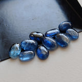 10-12mm Kyanite Plain Cabochons, Natural Kyanite Free Form Flat Back Cabochons