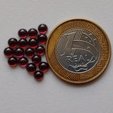 3.5-4mmm Garnet Plain Flat Back Plain Round Cabochons, Loose Garnet For Jewelry
