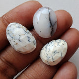 13-17mm Dendrite Opal Cabochon, Dendrite Opal Rose Cut Flat Back Cabs