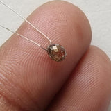 3.8x2.9mm Cognac Diamond Teardrop Briolette Bead, Natural Faceted Cognac Diamond