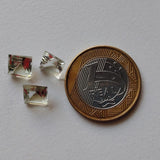 8mm Square Green Amethyst Loose Cut Stone Lot, Faceted Princess Diamond Cut