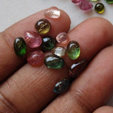 3-9mm Tourmaline Plain Mix Shape Cabochons, Natural Multi Tourmaline Flat Back