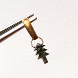 7x4.2mm Black Rough Diamond Pendant, Ready to Wear Black Christmas Tree Shape