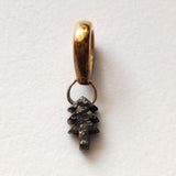 7x4.2mm Black Rough Diamond Pendant, Ready to Wear Black Christmas Tree Shape