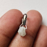1 Pc White Rough Diamond Pendant, Ready to Wear White Raw Uncut Diamond