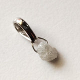 1 Pc White Rough Diamond Pendant, Ready to Wear White Raw Uncut Diamond