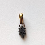 8.6x5.4mm Black Rough Diamond Pendant, Ready to Wear Black Christmas Tree Shape