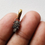 8.6x5.4mm Black Rough Diamond Pendant, Ready to Wear Black Christmas Tree Shape