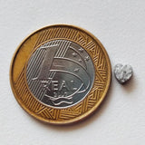 5.2mm Grey Rough Diamond Heart, Flat Grey Heart Raw Diamond Cabochon For Jewelry