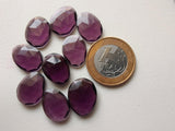 16-18mm Amethyst Hydro Quartz Rose Cut Cabochons, 5 Pieces Amethyst Colored Rosecut Cabochons For Jewelry, Purple Color Gem - PNG41