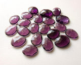 16-18mm Amethyst Hydro Quartz Rose Cut Cabochons, 5 Pieces Amethyst Colored Rosecut Cabochons For Jewelry, Purple Color Gem - PNG41