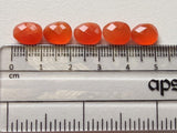 9mm Carnelian Rose Cut Cabochons, Carnelian Faceted Flat Back Cabochons