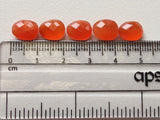 9mm Carnelian Rose Cut Cabochons, Carnelian Rose Cut Flat Back Cabochons