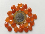 9mm Carnelian Rose Cut Cabochons, Carnelian Rose Cut Flat Back Cabochons