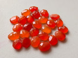 9mm Carnelian Rose Cut Cabochons, Carnelian Rose Cut Flat Back Cabochons