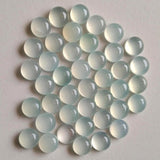 8mm Aqua Chalcedony Plain Round Cabochons, Loose Aqua Chalcedony Plain Round
