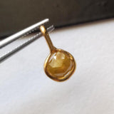 Yellow Slice Raw Diamond Connector, 925 Silver Connector Gold Polished, Uncut