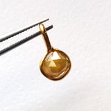 Yellow Slice Raw Diamond Connector, 925 Silver Connector Gold Polished, Uncut