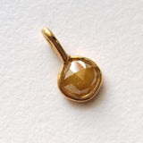 Yellow Slice Raw Diamond Connector, 925 Silver Connector Gold Polished, Uncut