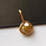 Yellow Slice Raw Diamond Connector, 925 Silver Connector Gold Polished, Uncut