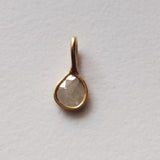 White Grey Slice Raw Diamond Connector, Uncut Single Loop 925 Silver Gold Polish