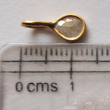 White Grey Slice Raw Diamond Connector, Uncut Single Loop 925 Silver Gold Polish