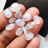 7-10mm Rainbow Moonstone Plain Cabochons, Plain Free Form Shape Moonstone