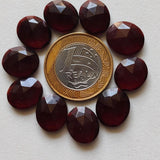 12-15mm Ruby Red Crystal Quartz Rose Cut Cabochons, Ruby Red Quartz Flat Back