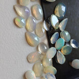 7-9mm Ethiopian Opal Mix Shape Rose Cut Cabochons, Faceted Flat Back