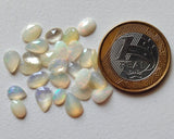 7-9mm Ethiopian Opal Mix Shape Rose Cut Cabochons, Faceted Flat Back