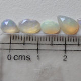 7-9mm Ethiopian Opal Mix Shape Rose Cut Cabochons, Faceted Flat Back
